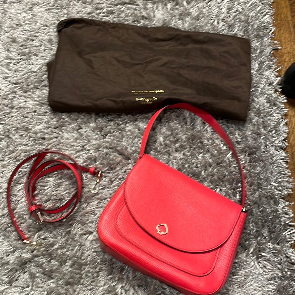 Hot Pink Kate Spade leather shoulder bag